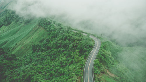 High angle view of road amidst landscape