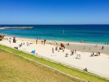 People enjoying at beach