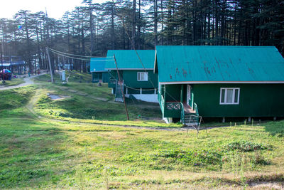 Lifeguard hut on field