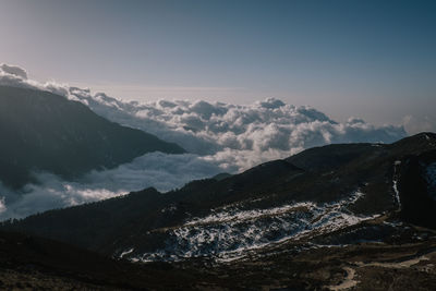 Scenic view of mountains against sky