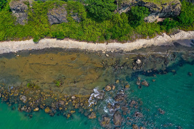 High angle view of beach