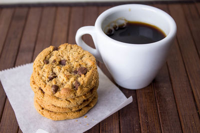 Close-up of cookies on table