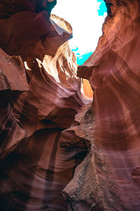 Low angle view of rock formations