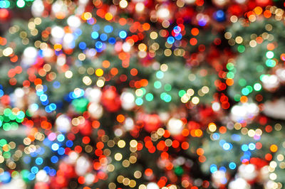 Defocused image of illuminated christmas lights