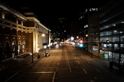 Illuminated city at night