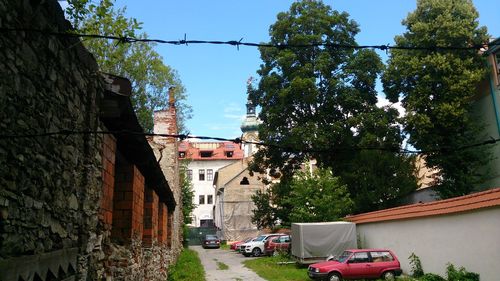 Road with buildings in background