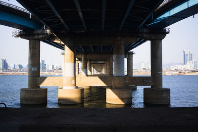 Bridge over river in city