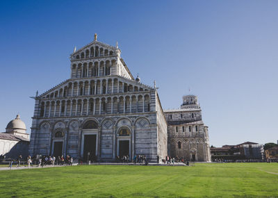 View of historical building against blue sky