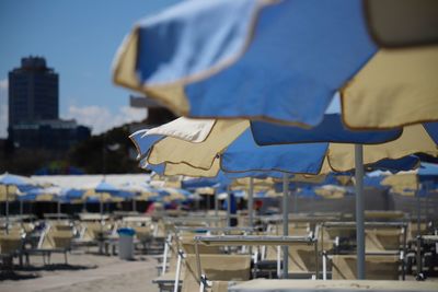 Chairs and tables at the beach