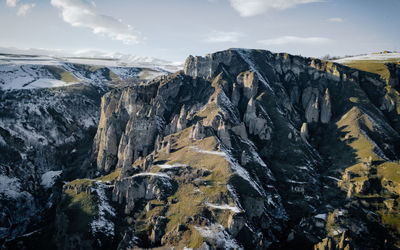Scenic view of rock formations against sky