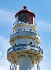 Low angle view of lighthouse against sky