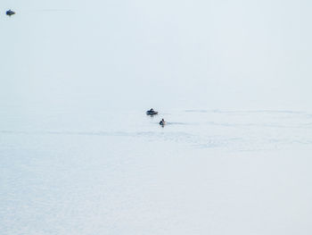 Person skiing on snow covered land