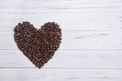 Close-up of heart shape on table