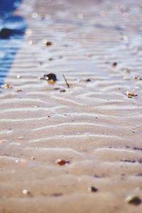 High angle view of sand on beach