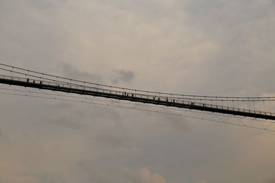 Low angle view of power lines against sky