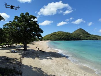 Scenic view of beach against sky