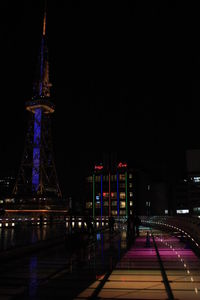 Illuminated city at night