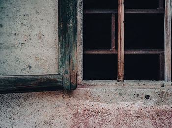 Closed door of old building