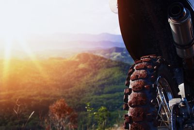 View of man on mountain range