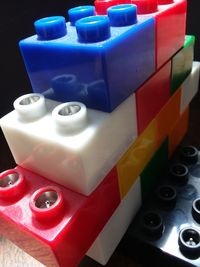 High angle view of toys on table