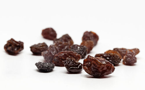 Close-up of cake against white background