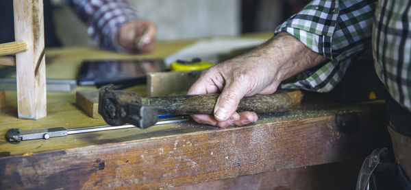 Man working on wood