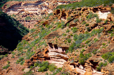 High angle view of rock formations