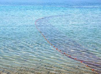 High angle view of rippled water in sea