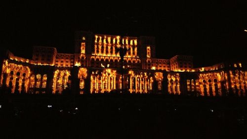 Illuminated built structure at night