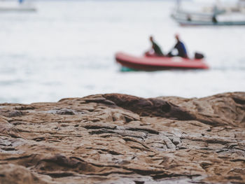 Surface level of rocks on beach