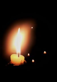 Close-up of illuminated candle