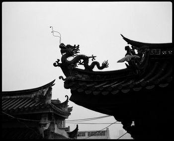 Low angle view of traditional building against clear sky