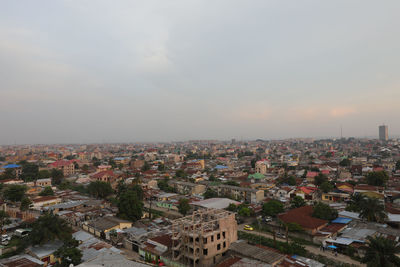 High angle view of townscape against sky