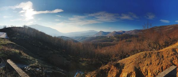 Scenic view of mountains against sky