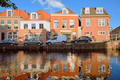 Reflection of buildings in water