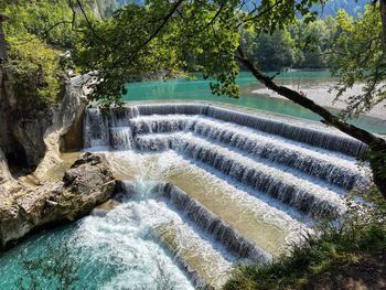 Scenic view of waterfall