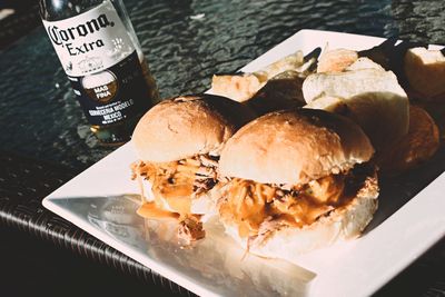 High angle view of ice cream in container