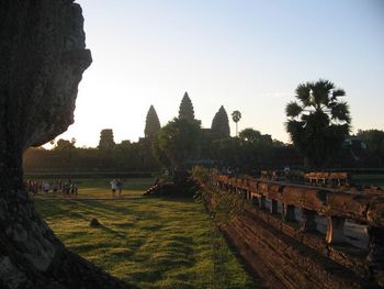 View of temple against clear sky