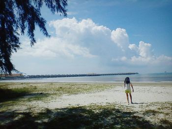 Scenic view of beach against sky