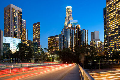 Skyline of skyscrapers at downtown financial district, los angeles, california, united states