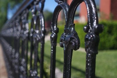 Close-up of water drops on faucet