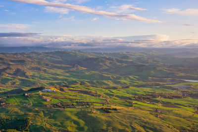 Aerial view of landscape against sky