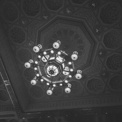 Low angle view of chandelier