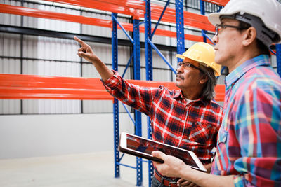 Man working with mobile phone