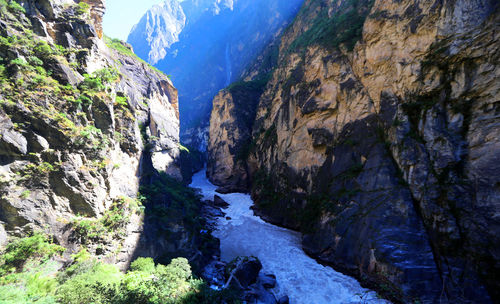 Scenic view of rocky mountains