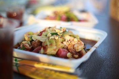 Close-up of meal served in plate