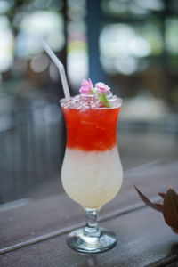 Close-up of drink on table