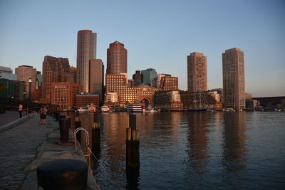 View of river with buildings in background