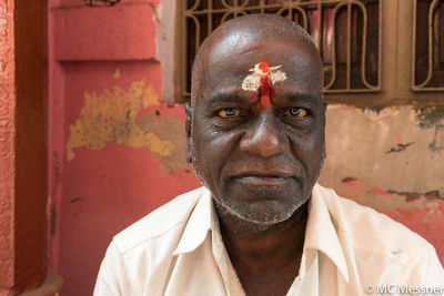 Portrait of man wearing mask