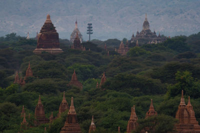 Panoramic view of temple against building